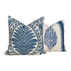 Thibaut Chappana Medallion Pillow in Blue. Designer pillows, accent cushion cover, decorative pillow, high end pillow.