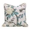 Load image into Gallery viewer, Thibaut Nemour Pillow Spa. Floral Aqua Green Pillow Cover with Trim, Sea Foam Green Lumbar Pillow, Euro Sham King Size Pillow Case