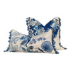 Schumacher Lansdale Bouquet Pillow Blue. Lumbar Decorative Pillow in Porcelain Blue and White, Designer high end floral pillow cover case