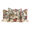 Load image into Gallery viewer, Thibaut Moorea Floral Linen Pillow in Cream and Red. Floral LInen Pillow, Lumbar Cream Red Pillow, Bedding Pillows, Ivory Cushion Cover