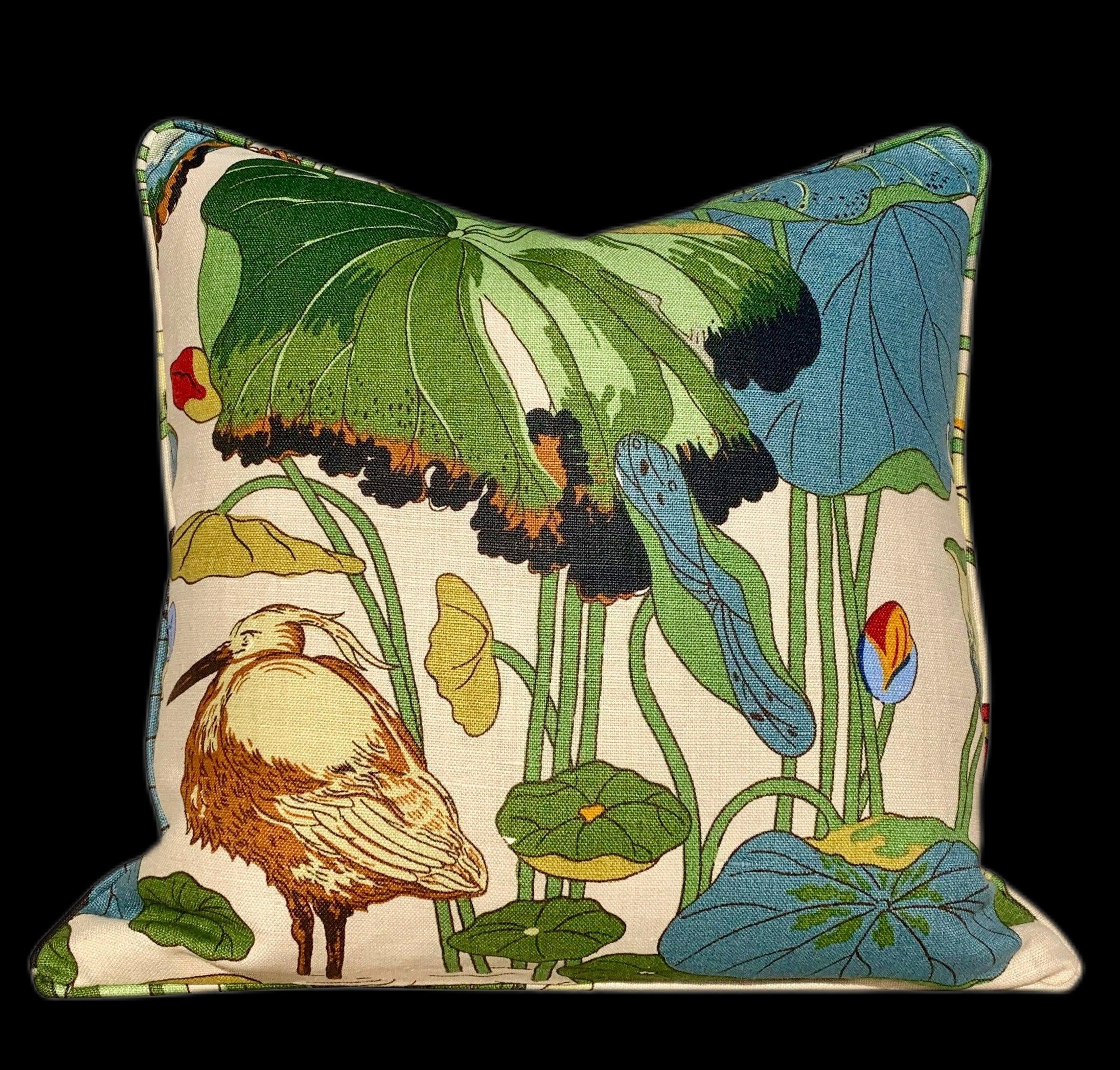 Back Ordered till End of June!!!!!!!  GP & J Baker Nympheus Linen Pillow. Lumbar Floral Pillow //  Chinoiserie Pillow //