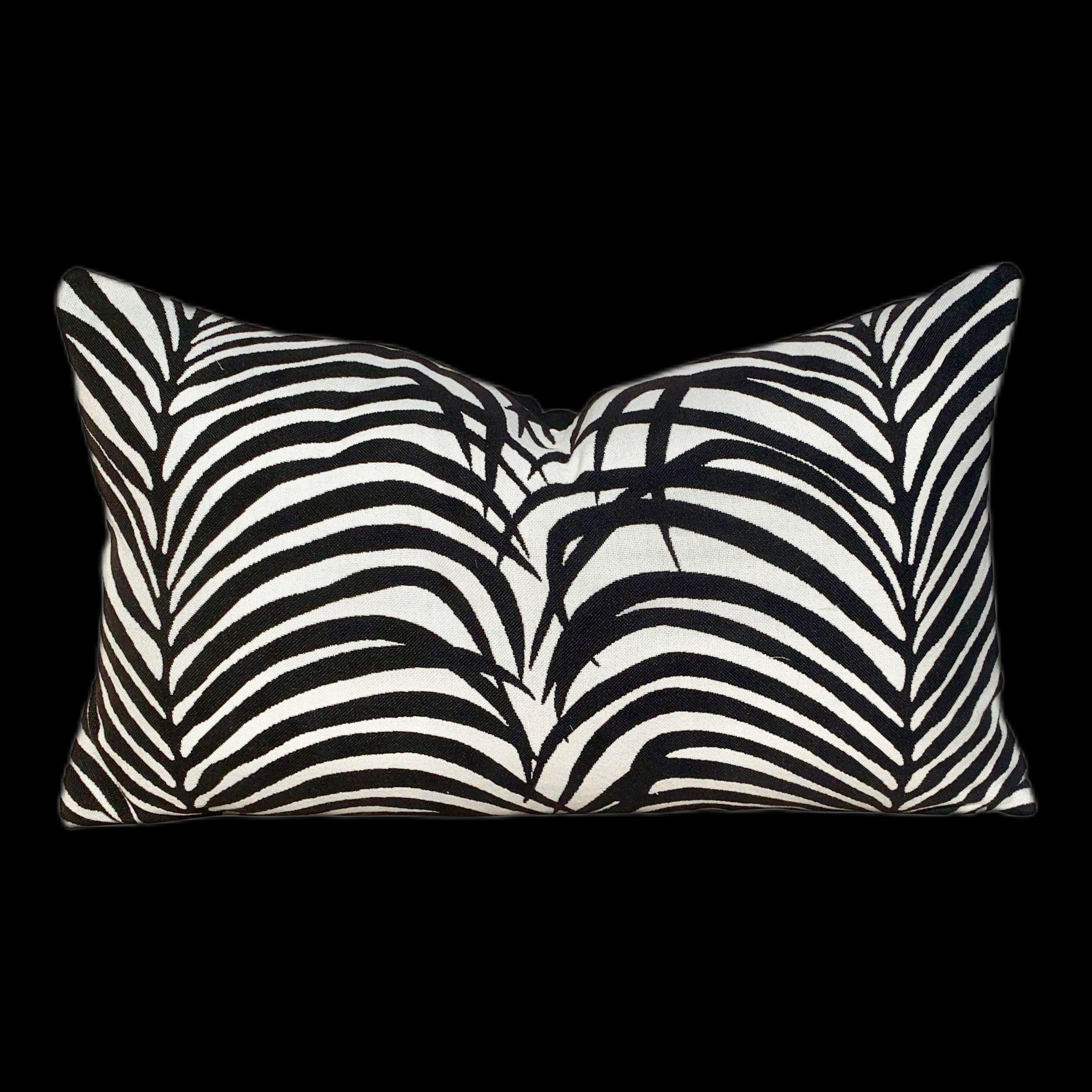 Schumacher Zebra Palm Indoor/Outdoor Pillow. Lumbar Outdoor Pillow, Designer Pillow, Decorative Pillow Cover, Outdoor Cushion