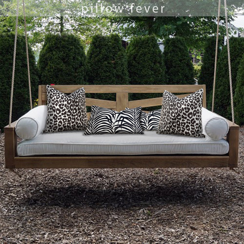 Schumacher Zebra Palm Indoor/Outdoor Pillow. Lumbar Outdoor Pillow, Designer Pillow, Decorative Pillow Cover, Outdoor Cushion