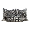 Load image into Gallery viewer, Schumacher Iconic Leopard Pillow in Charcoal. Indoor/Outdoor Pillow.