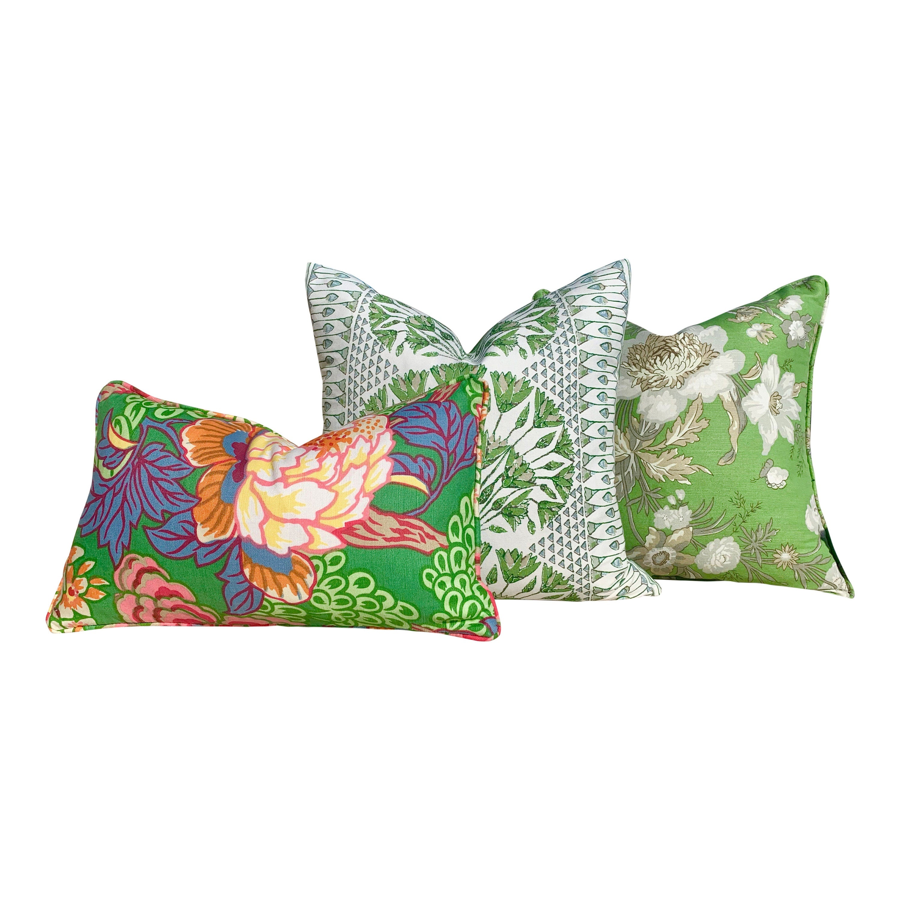 Thibaut Honshu Pillow Green. Chinoiserie Pillow // Emerald Green Pillow // Euro Sham Pillow // Green Lumbar Pillow 18"X18" 20"X20" 22"X22"