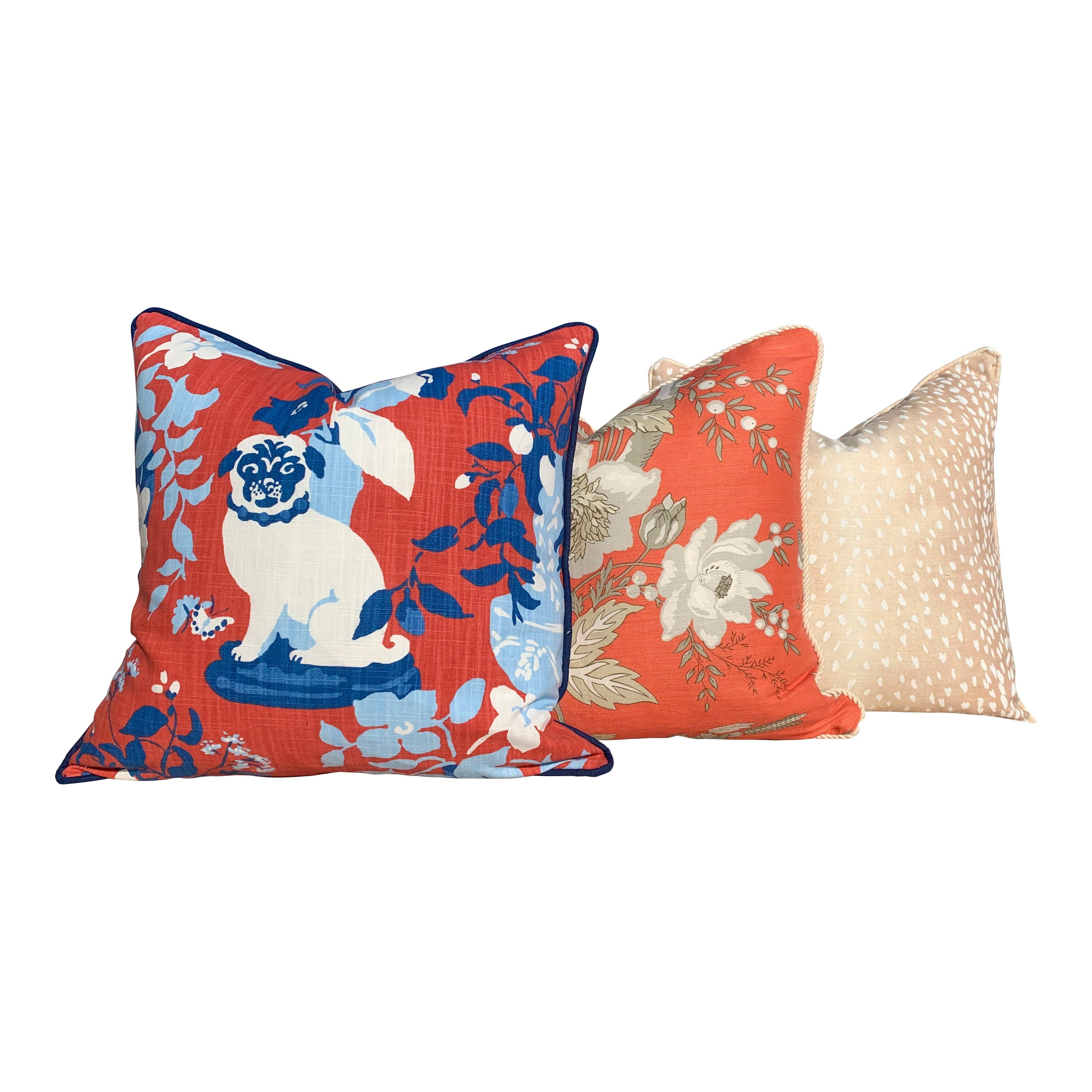 Antelope Pillow In Blush and Cream. Long Lumbar Pillow // Animal Skin Blush Pillow // Euro Sham Pillow 26x26 // Spotted Pillow Cover
