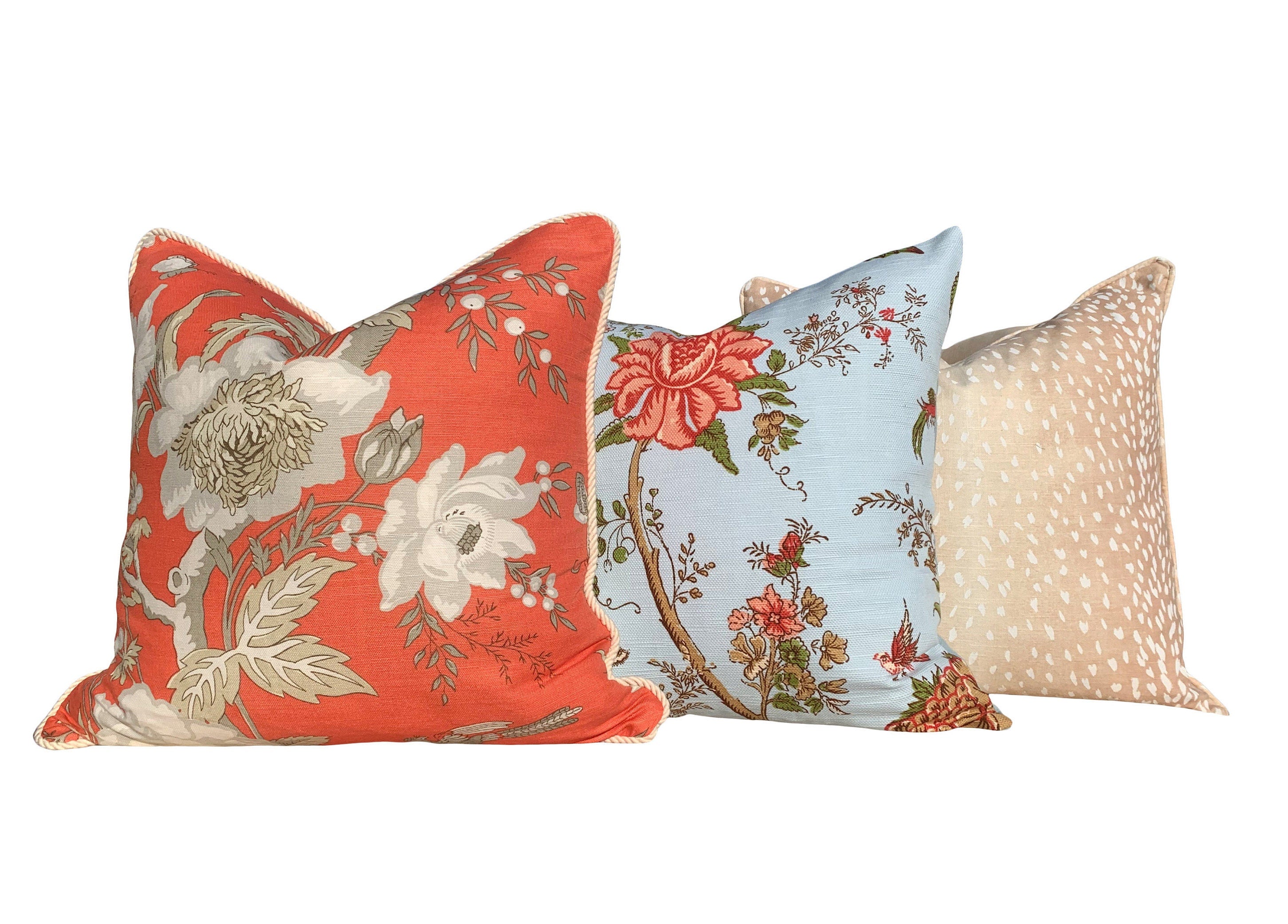 Antelope Pillow In Blush and Cream. Long Lumbar Pillow // Animal Skin Blush Pillow // Euro Sham Pillow 26x26 // Spotted Pillow Cover