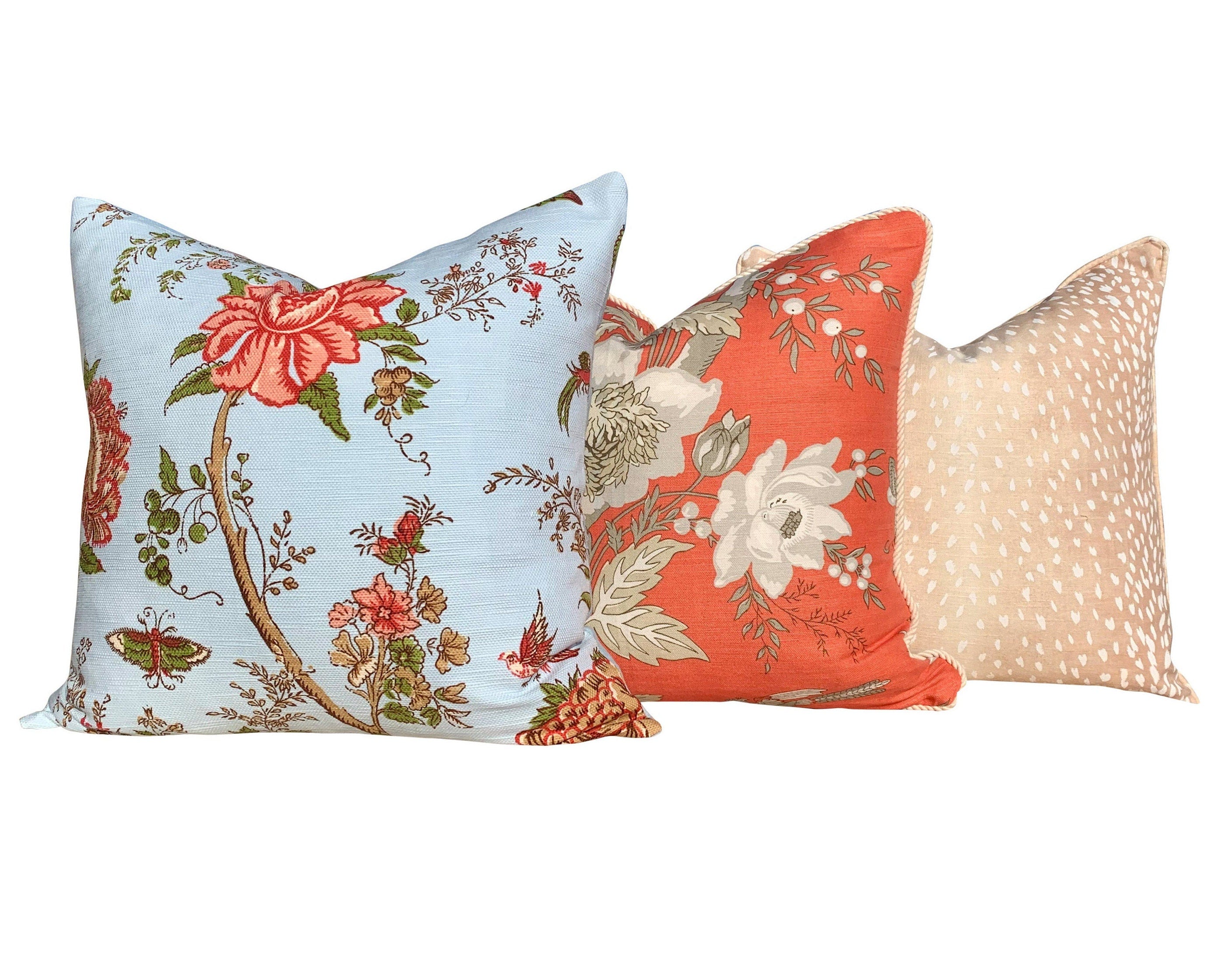 Antelope Pillow In Blush and Cream. Long Lumbar Pillow // Animal Skin Blush Pillow // Euro Sham Pillow 26x26 // Spotted Pillow Cover