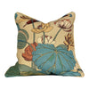 Load image into Gallery viewer, GP &amp; J Baker Nympheus Linen Pillow in Teal. Accent Lumbar Floral Pillow.