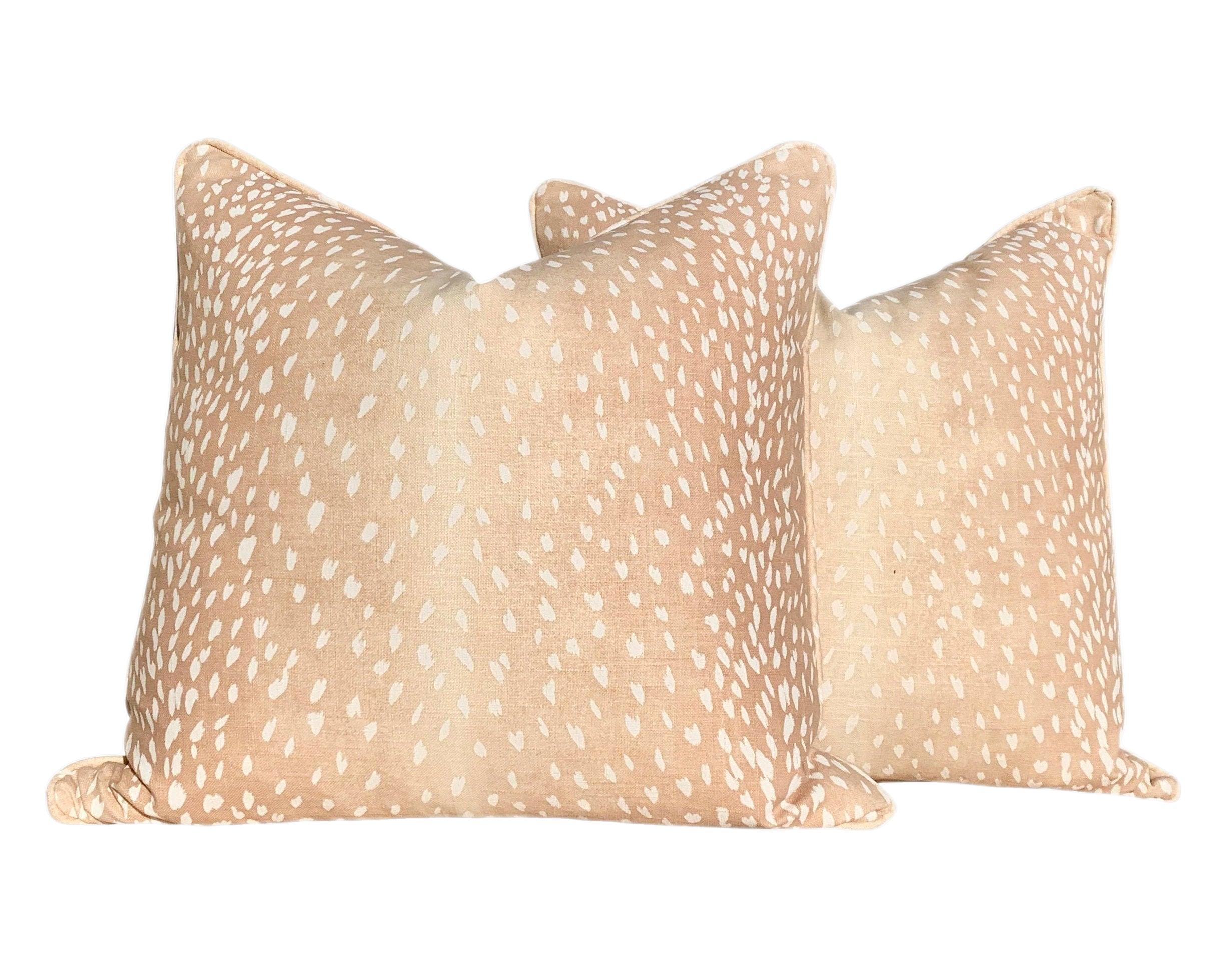 Antelope Pillow In Blush and Cream. Long Lumbar Pillow // Animal Skin Blush Pillow // Euro Sham Pillow 26x26 // Spotted Pillow Cover