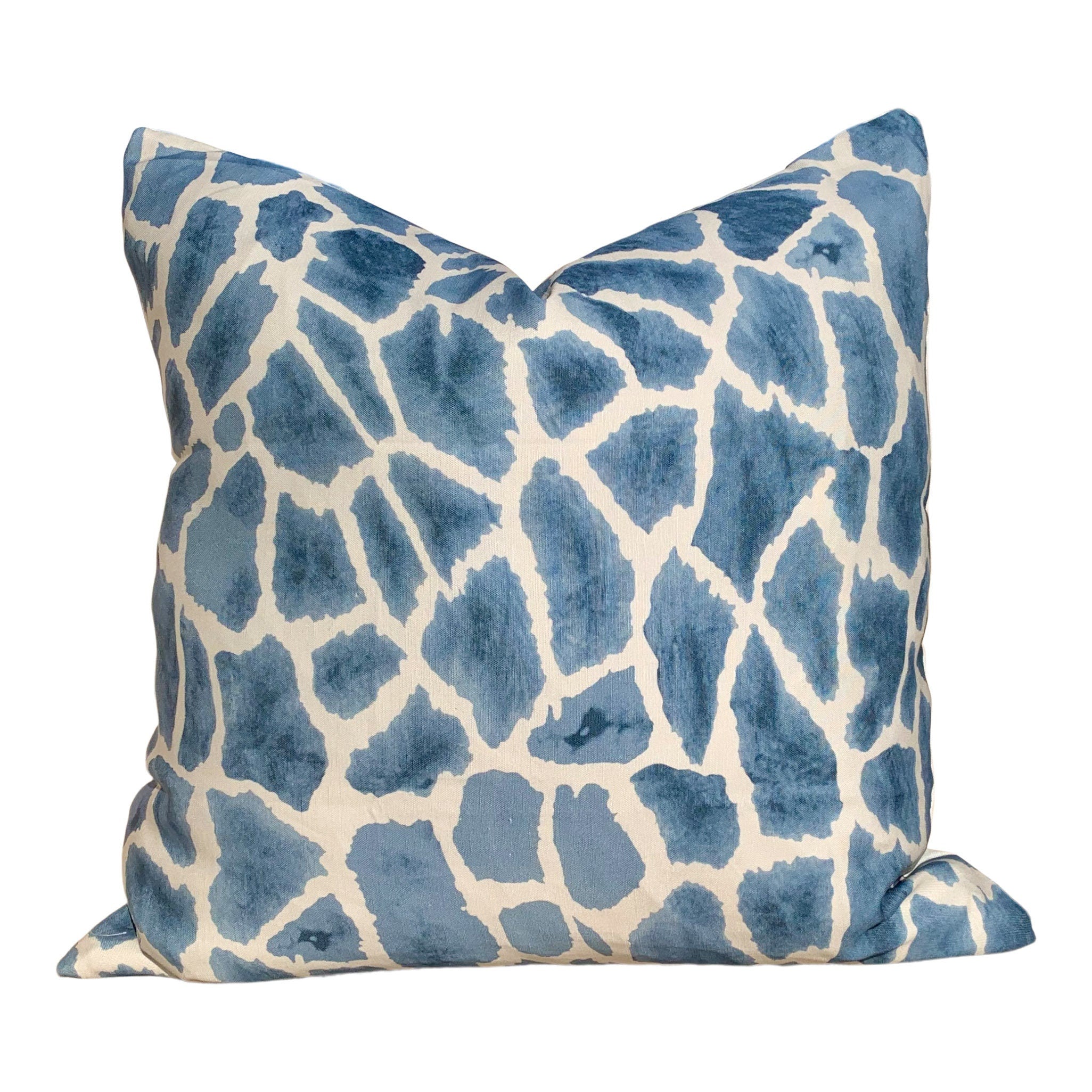Thibaut Makena Decorative Pillow in Slate Blue. Giraffe Lumbar Cushion Cover Blue. Designer Pillow Cover. Accent throw pillow.