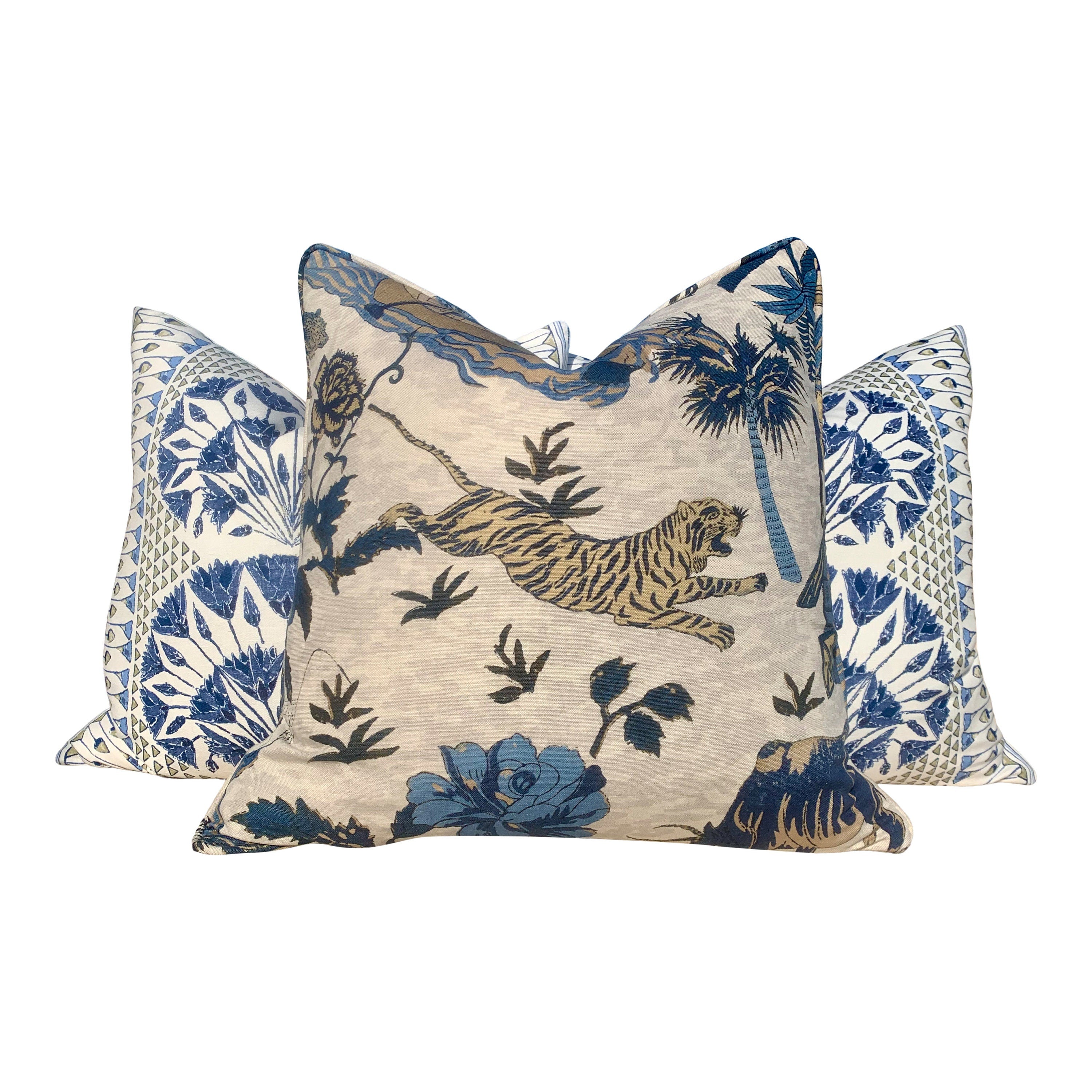 Anna French Cairo pillow cover Blue and White. Designer pillow Cover Decorative cushion 18x18, 20x20, 22x22, Euro Sham lumbar pillow