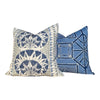 Anna French Cairo pillow cover Blue and White. Designer pillow Cover Decorative cushion 18x18, 20x20, 22x22, Euro Sham lumbar pillow