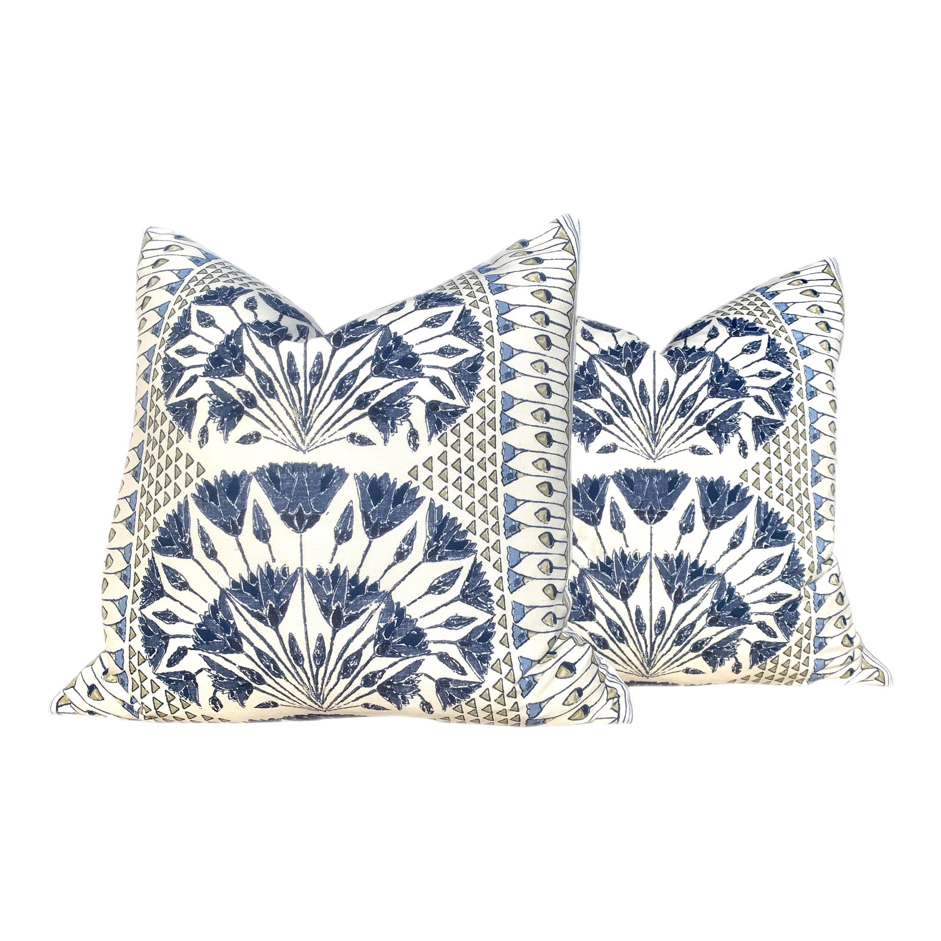 Anna French Cairo pillow cover Blue and White. Designer pillow Cover Decorative cushion 18x18, 20x20, 22x22, Euro Sham lumbar pillow