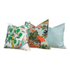Load image into Gallery viewer, Outdoor Chiang Mai Dragon Pillow in Aquamarine, Schumacher Chinoiserie Pillow Lumbar Aqua Coral Pillow, Polyester Outdoor Pillow Cover