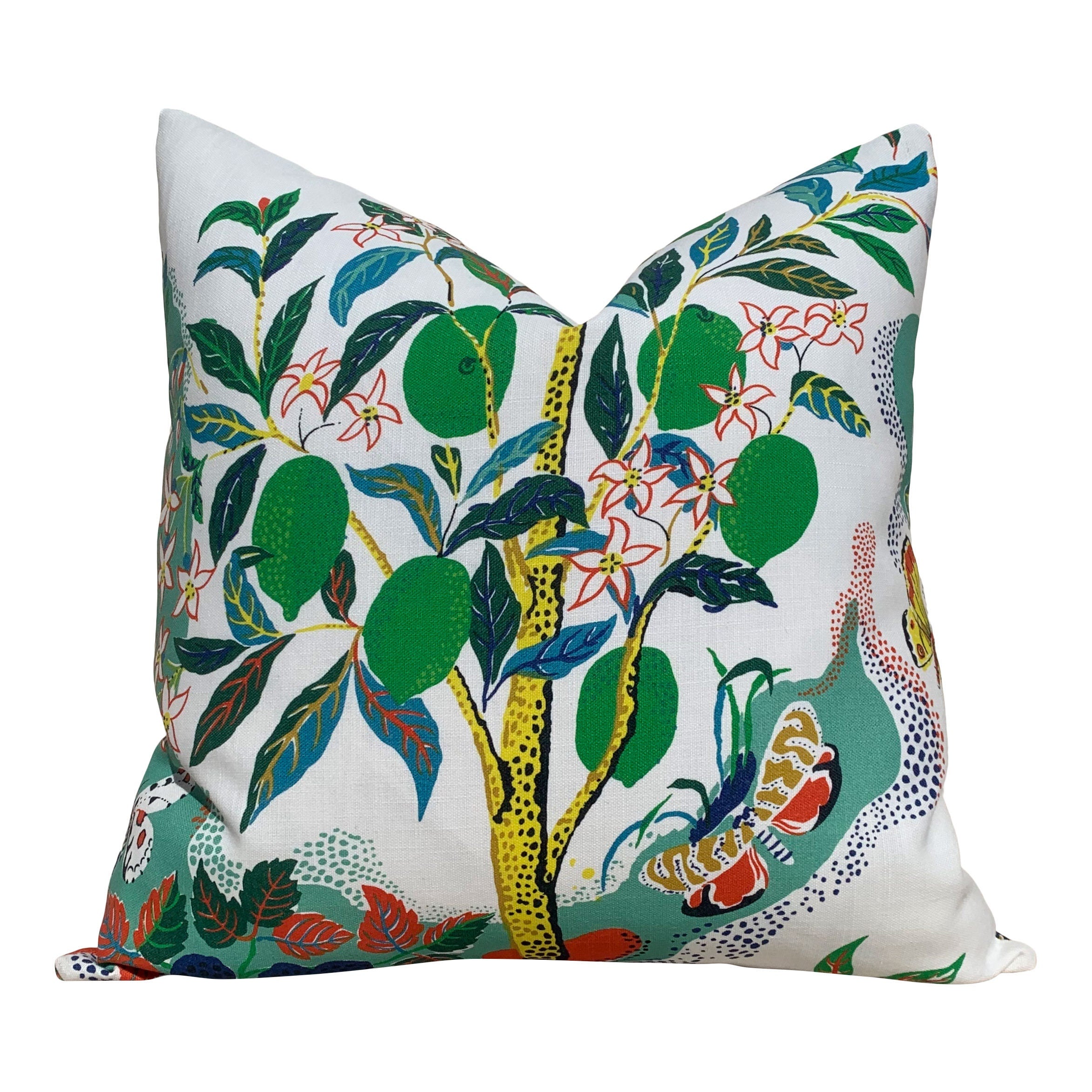 Schumacher Citrus Garden Pillow. Floral Outdoor Pillow // Outdoor Green Pillow