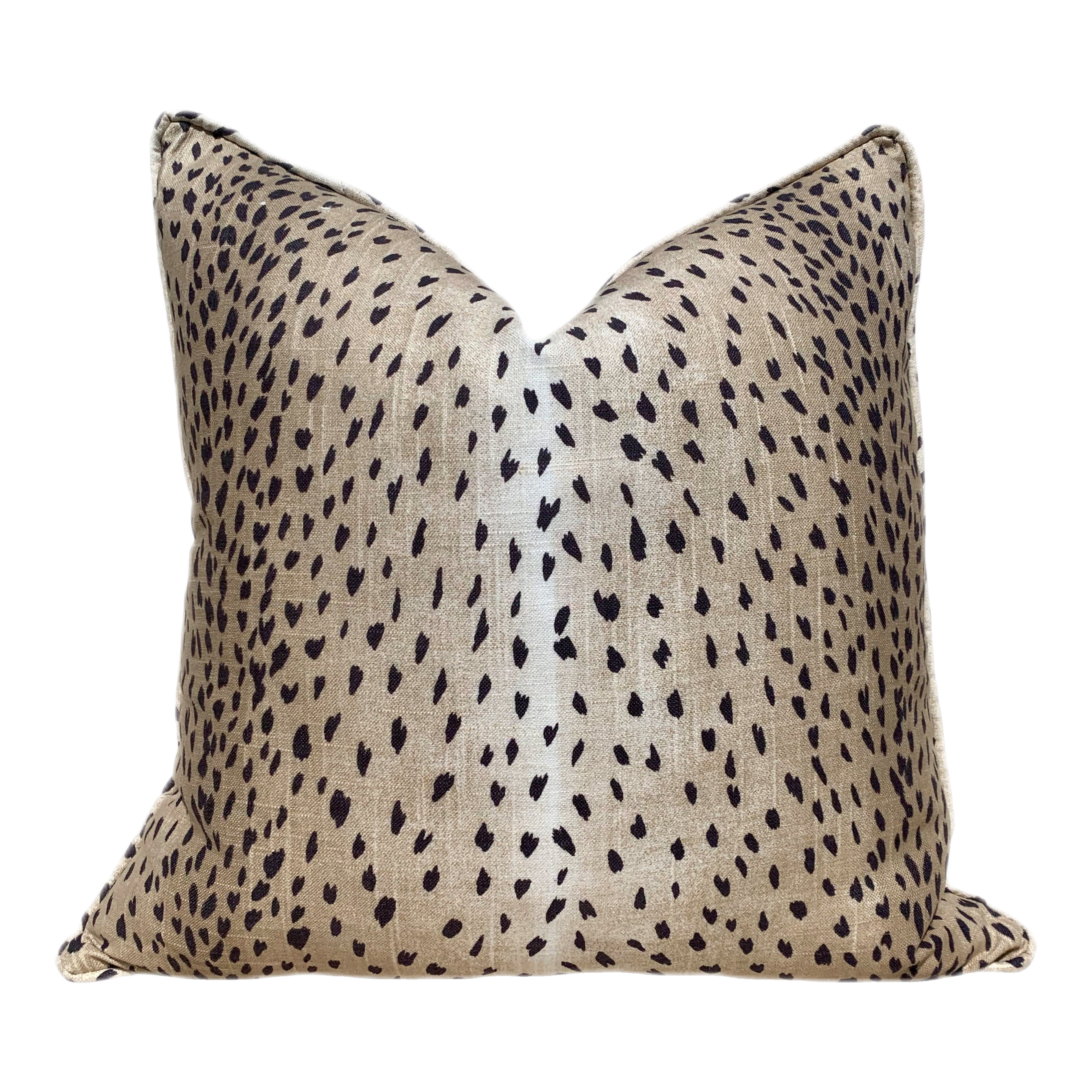 Antelope Pillow In Tan. Animal Print Lumbar Pillow, Long Lumbar Pillow, Euro Sham, Tan Black Cushion Cover, Striped Spotted Pillow,  