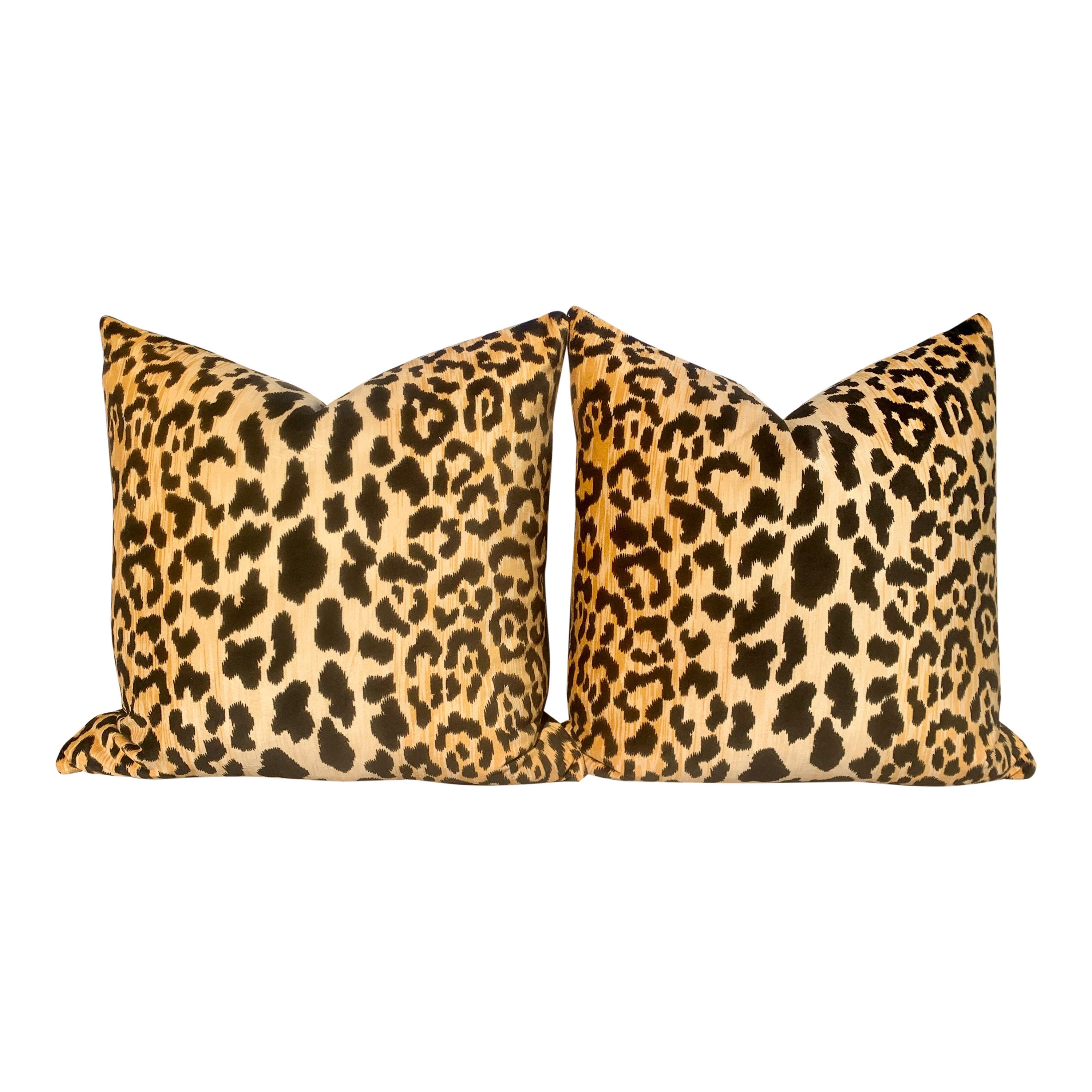 Velvet shop leopard pillow