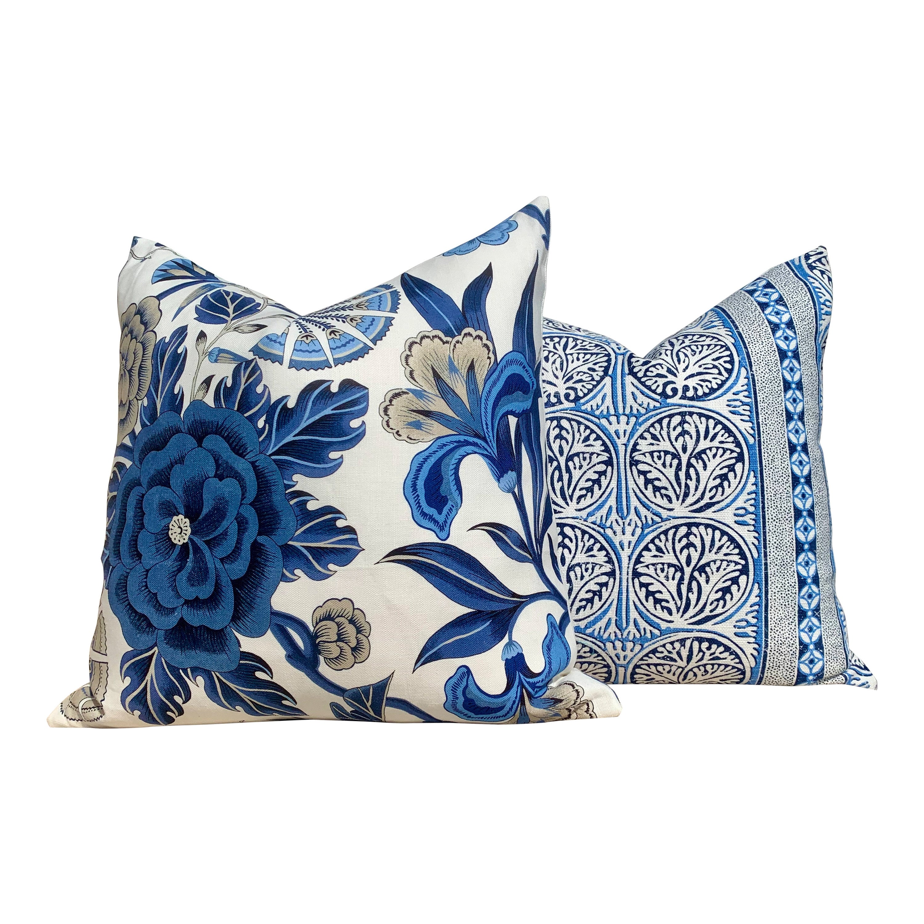 Thibaut Fair Isle Pillow in Blue and white.  Decorative Lumbar Striped  Pillow Blue Lumbar pillow designer pillow cover accent pillow