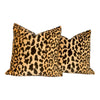 Load image into Gallery viewer, Leopard Velvet Pillow in Gold and Black. Accent Lumbar Animal Skin Pillow Designer Velvet Long Lumbar Pillow Decorative Toss Throw Pillow