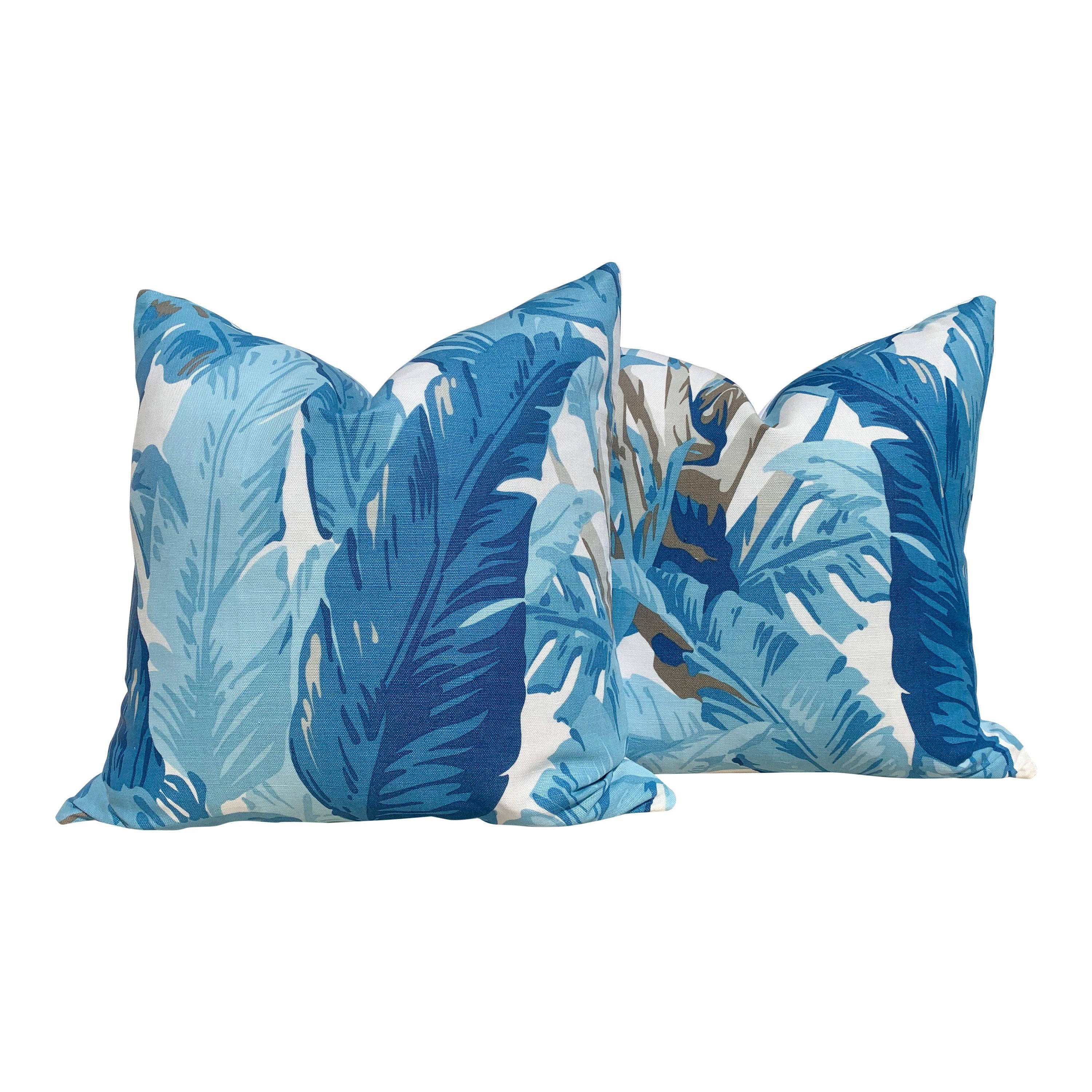 Thibaut Travelers Palm Pillow In Spa Blue. Aqua Blue Palm Leaf Pillow Case , Tropical Accent Pillow, Botanical Accent Toss Pillow
