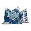 Thibaut Cleo Floral Pillow, Blue, White. Decorative Lumbar Pillow. Accent Pillow. Designer pillows, decorative pillow, high end pillow