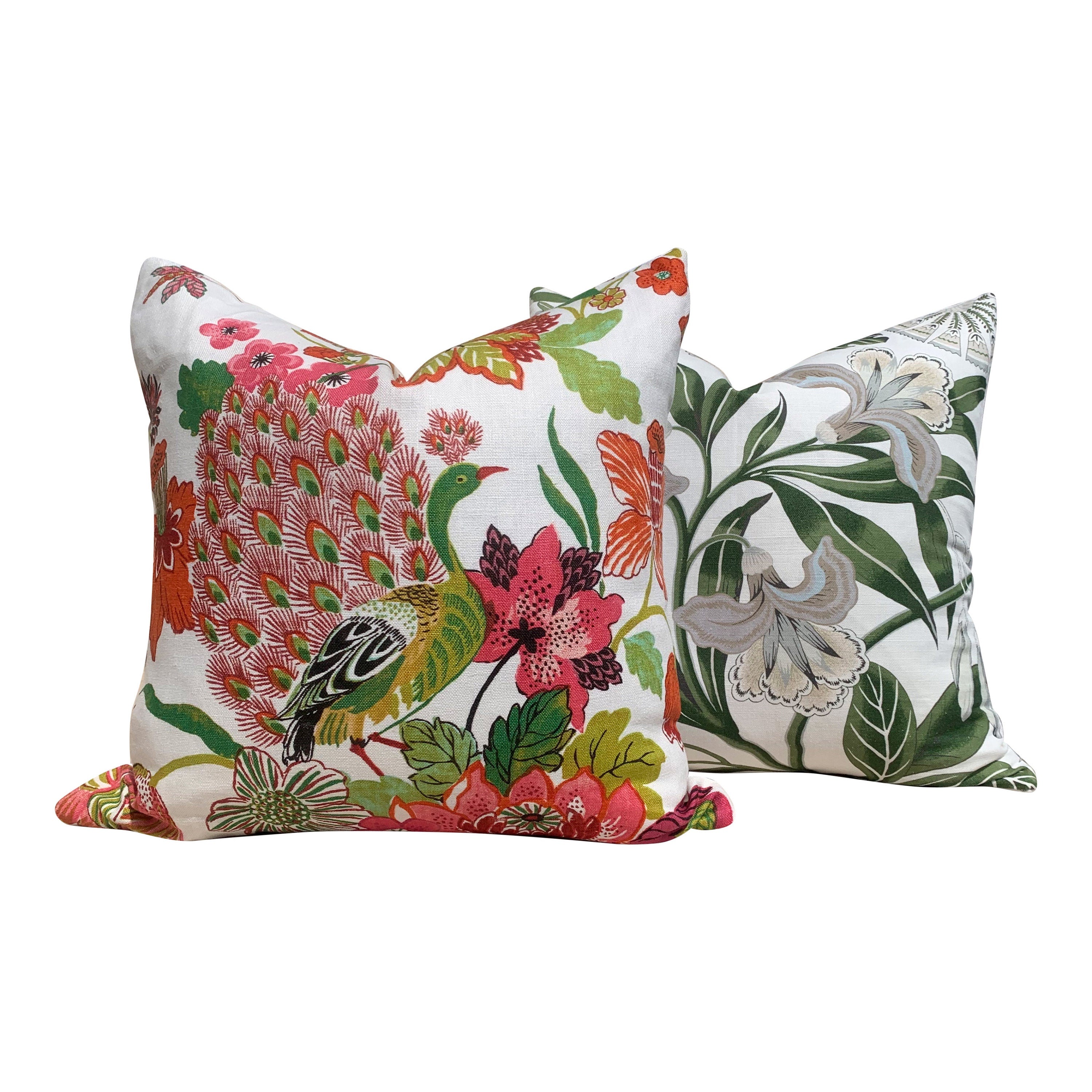 Schumacher Lansdale Bouquet Pillow Pink, Red Green. Lumbar Decorative Pillow, Designer pillows, accent cushion cover, high end pillow cover