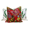 Load image into Gallery viewer, Schumacher Magical Garden Pillow in Red. Accent Lumbar Pillow in Lacquer