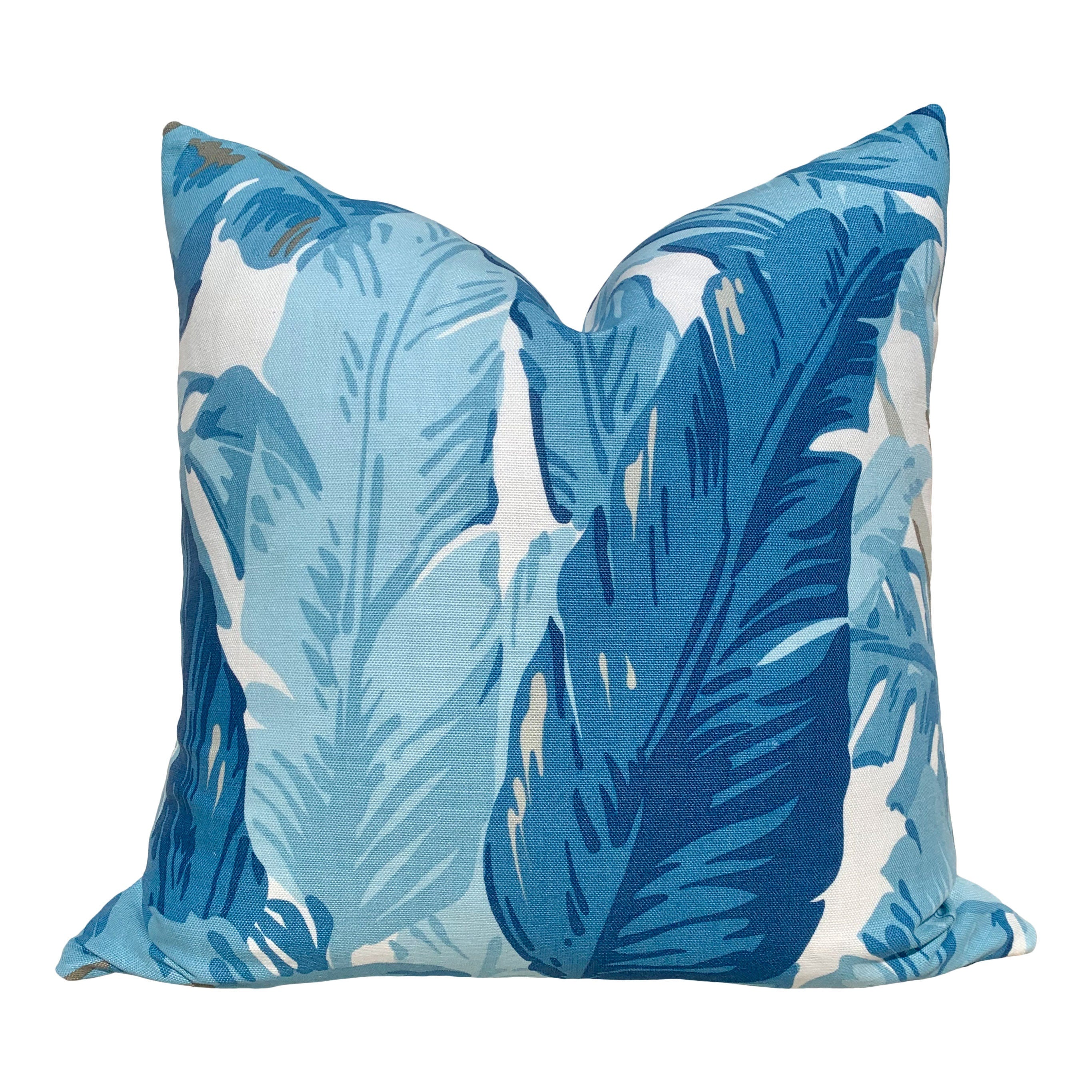 Thibaut Travelers Palm Pillow In Spa Blue. Aqua Blue Palm Leaf Pillow Case , Tropical Accent Pillow, Botanical Accent Toss Pillow