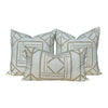 Thibaut Shoji Panel Pillow Spa Blue. Chinoiserie Pillow Bamboo Pillow Lumbar Spa Blue Pillow Euro Sham Designer Pillows Accent Cushion Cover