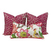 Schumacher Huntington Garden Pillow, Pink. Decorative lumbar Pillow Fuchsia. Accent Pillow. Decorative Cushion Cover, Lumbar  Throw pillow.