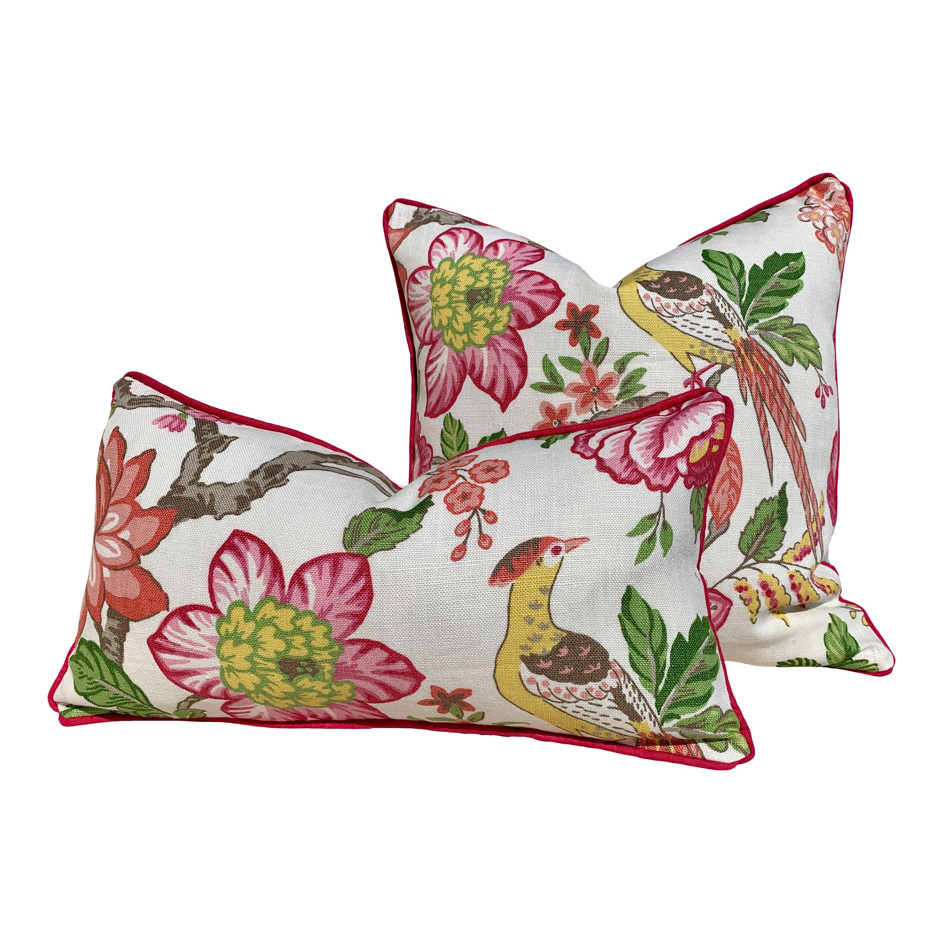 Schumacher Huntington Garden Pillow, Pink. Decorative lumbar Pillow Fuchsia. Accent Pillow. Decorative Cushion Cover, Lumbar  Throw pillow.