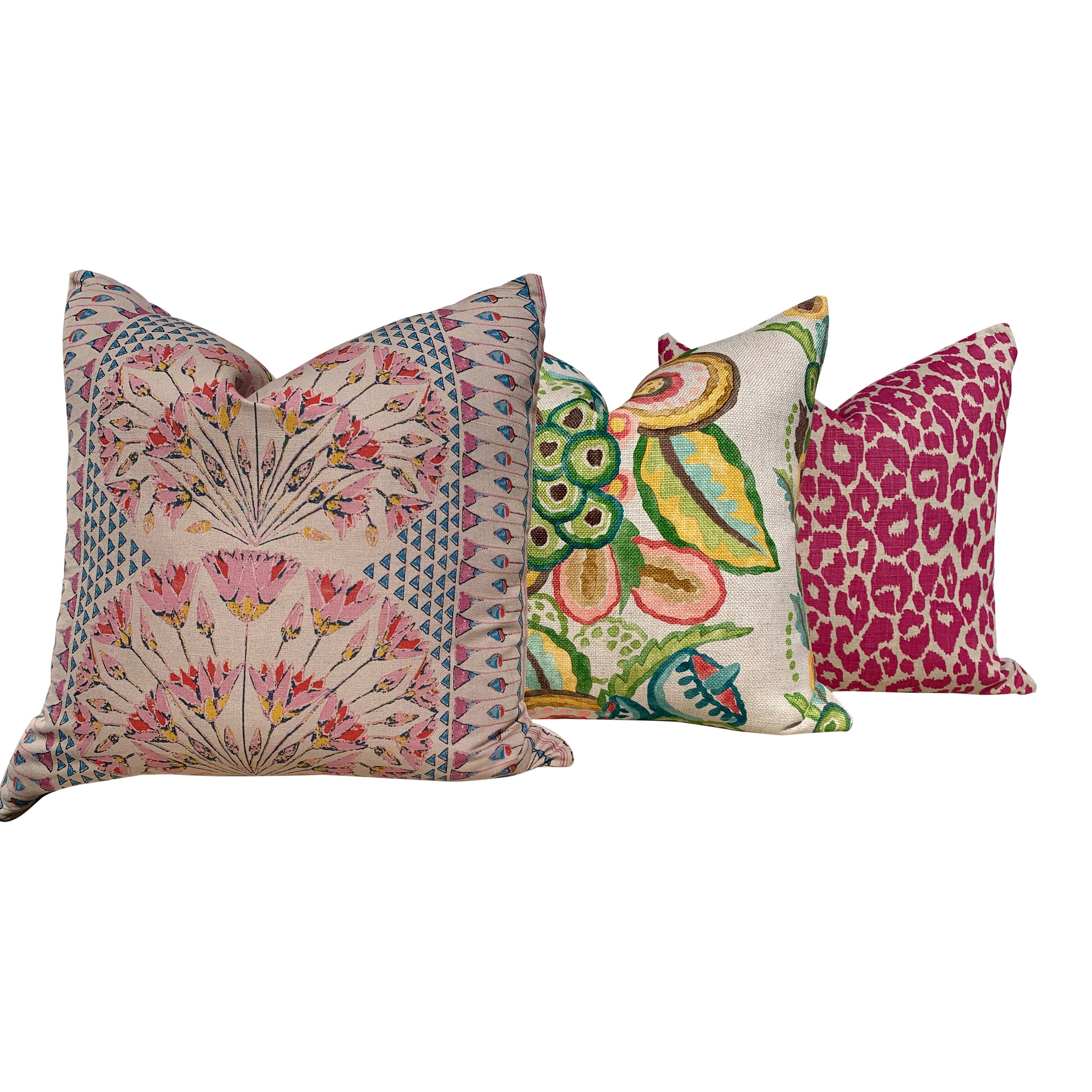 Thibaut Cairo Pillow in Pink. Medallion Pink Pillow, Floral Lumbar Pillow, Euro Sham Cushion, Blue Pink Pillow Cover, Lumbar Floral Pillow