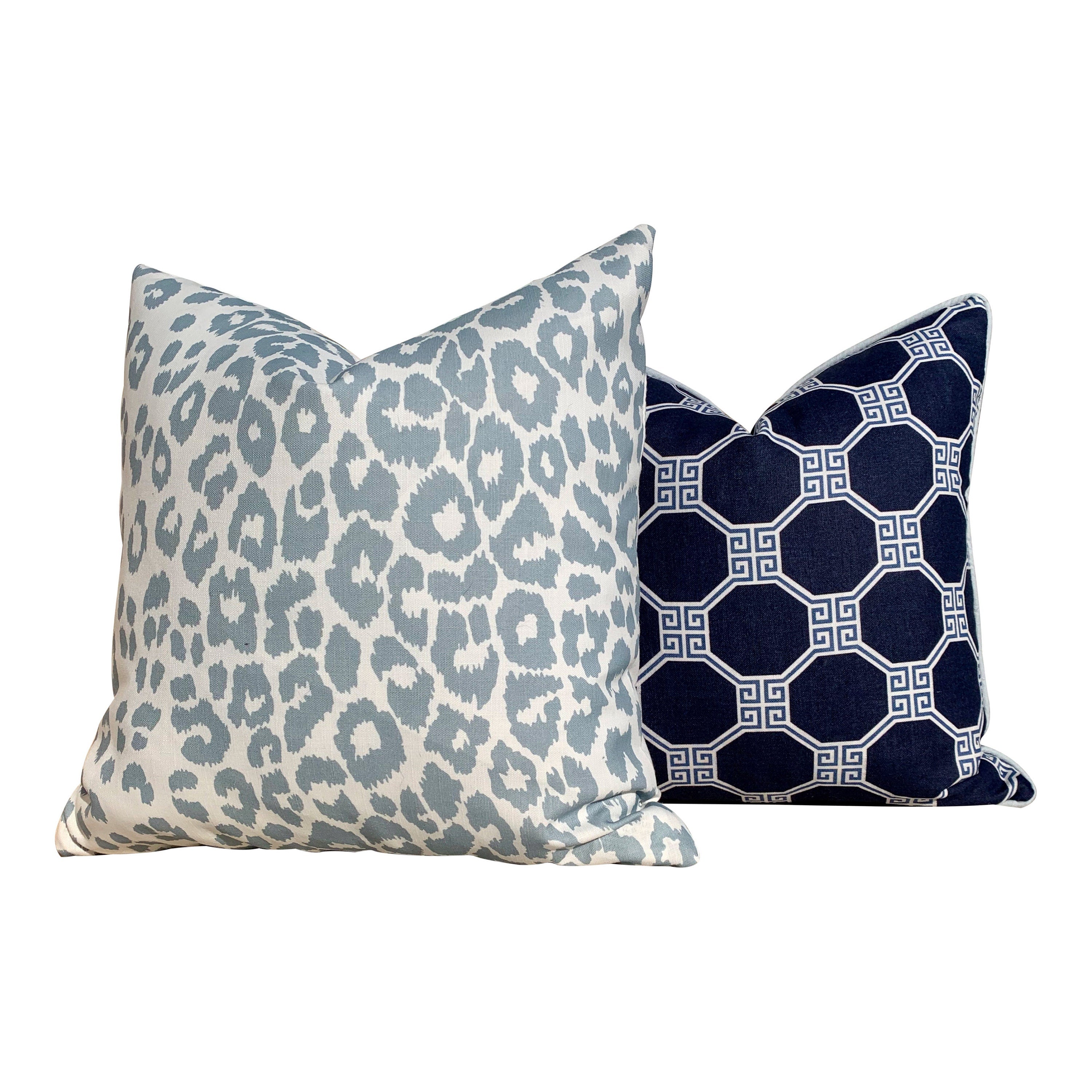 Schumacher Octavia Pillow Navy Blue. Greek Key Lumbar Pillow, Lumbar Navy  Pillow, Accent Cushion, Decorative Pillow Cover