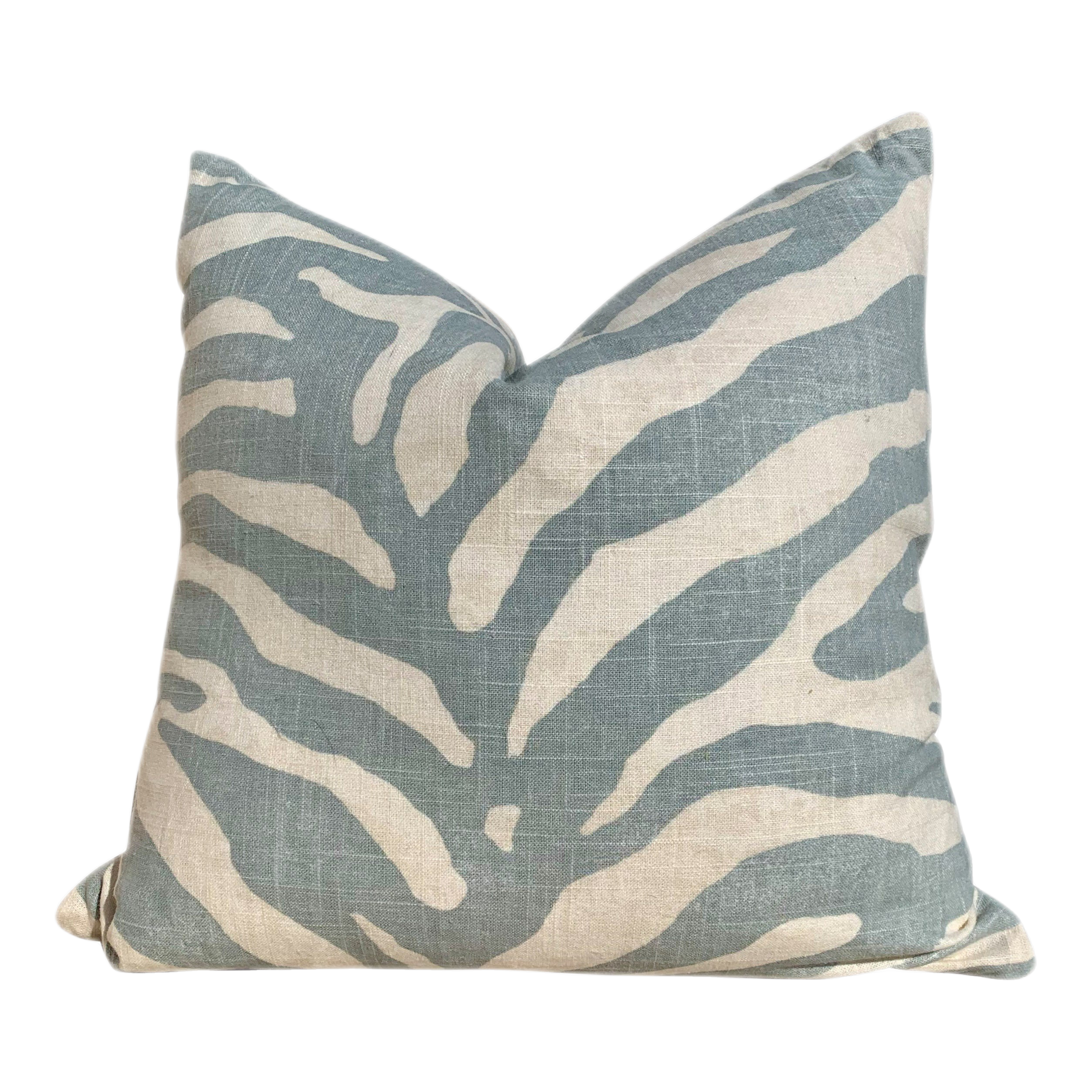 Blue sales zebra pillow