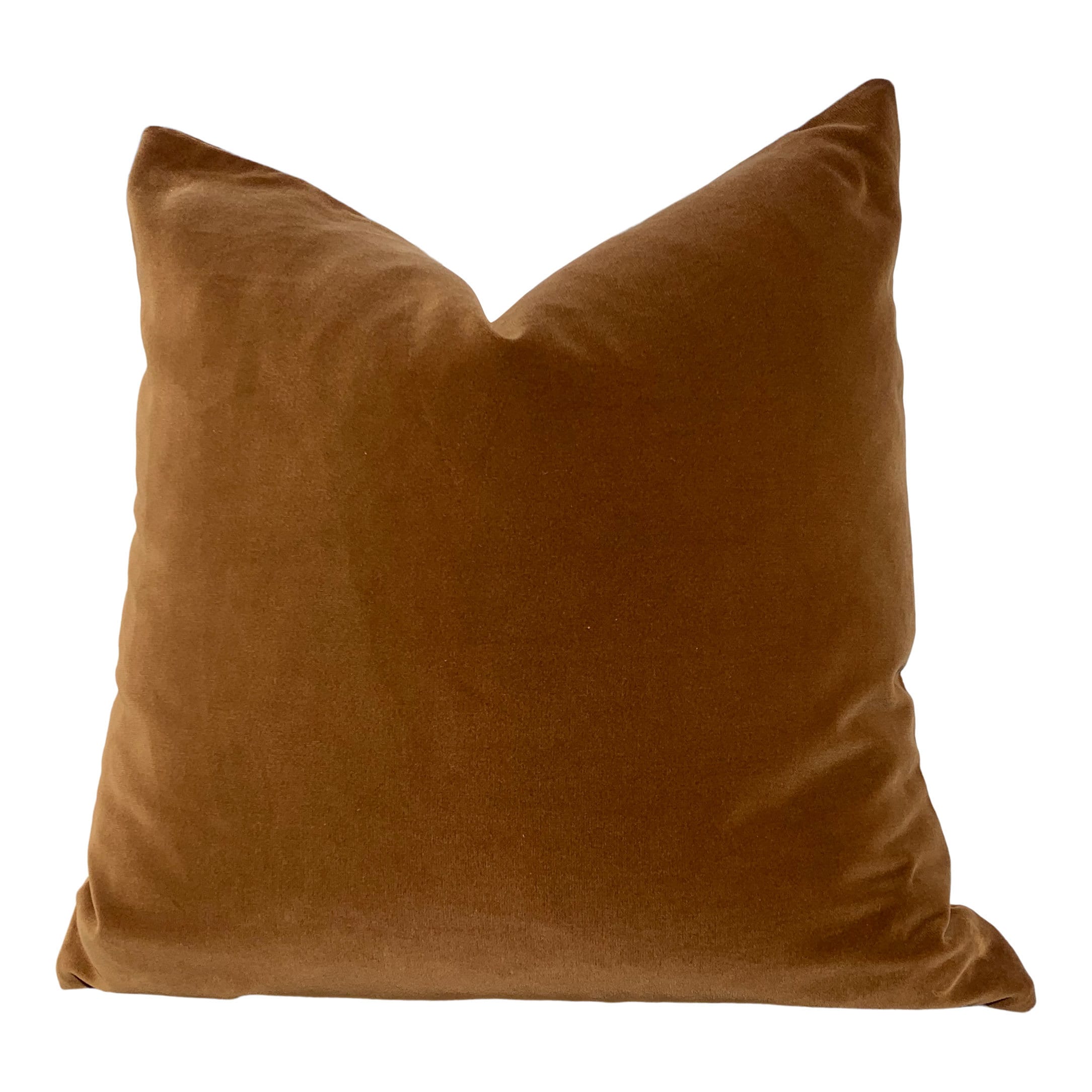 Velvet Pillow in Cognac. Lumbar Plush Velvet Pillow. Designer Velvet Pillow Cover, Accent Pillow Cushion, Decorative Pillow Throw