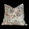 Load image into Gallery viewer, Thibaut Kalamkari Pillow in Aqua Blue. Lumbar Pillow. Designer pillows, decorative pillow cover, accent throw