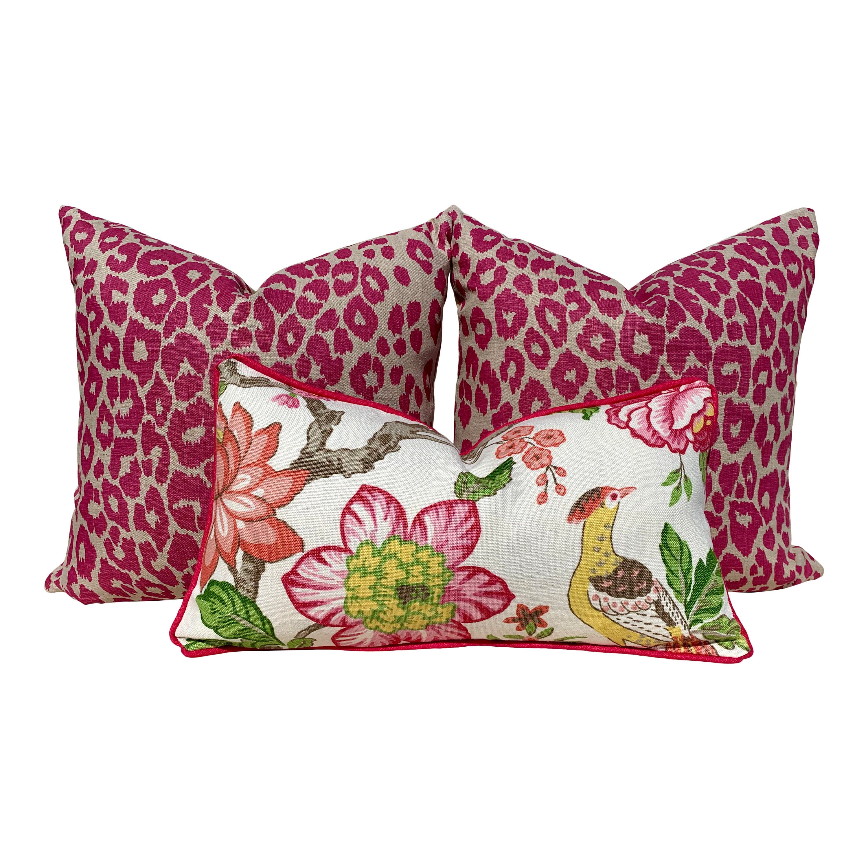 Schumacher Iconic Leopard Fuchsia Pillow . Animal Skin Pink Pillow // Long Lumbar Pillow // Exotic Pillow