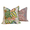 Load image into Gallery viewer, Thibaut Cairo Pillow in Pink. Medallion Pink Pillow, Floral Lumbar Pillow, Euro Sham Cushion, Blue Pink Pillow Cover, Lumbar Floral Pillow