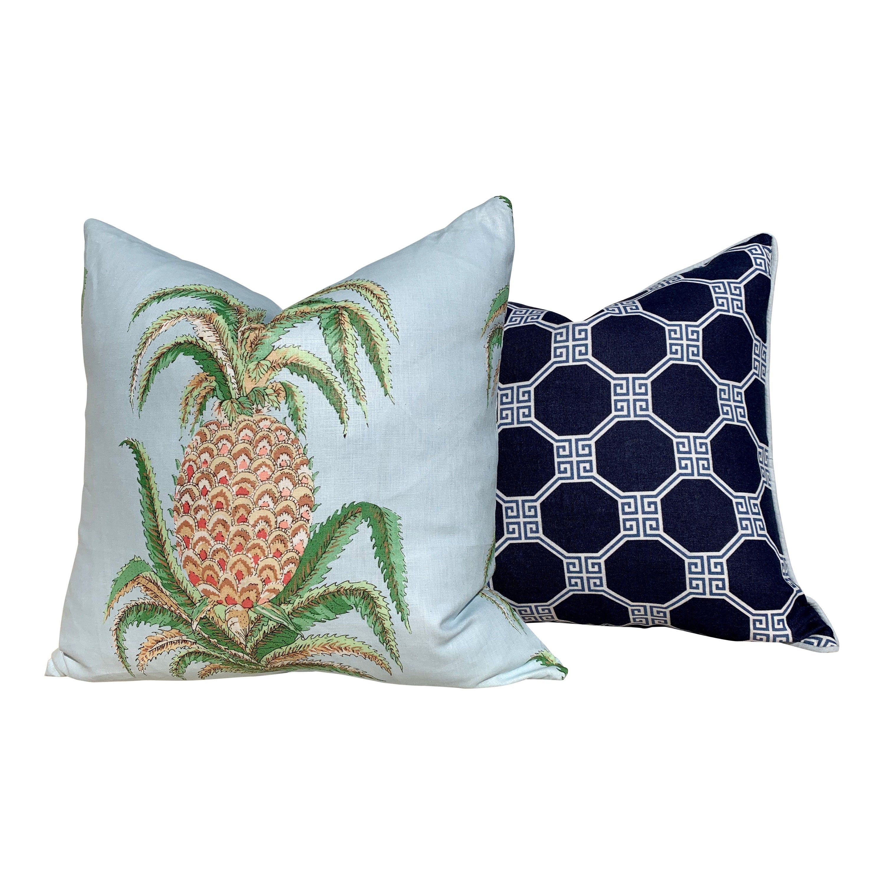 Schumacher Octavia Pillow Navy Blue. Greek Key Lumbar Pillow, Lumbar Navy  Pillow, Accent Cushion, Decorative Pillow Cover