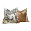 Thibaut Moorea Linen Pillow in Cream and Tan. Floral Linen Pillow, decorative cushion cover, accent pillow cover, designer pillow