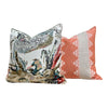 Thibaut Moorea Linen Pillow in Cream and Tan. Floral Linen Pillow, decorative cushion cover, accent pillow cover, designer pillow