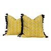 Schumacher Leaping Leopards Pillow in Yellow with Black Tassels. Designer pillows, accent cushion cover, decorative pillow, high end pillow