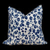Load image into Gallery viewer, Panthera Linen Pillow Cover in Blue. Animal Skin Blue and White Lumbar Pillow cover, accent navy blue pillow sham, decorative euro sham