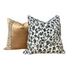 Load image into Gallery viewer, Panthera Linen Pillow Cover in Charcoal. Animal Skin Lumbar Pillow, accent pillow sham, decorative pillow throw, extra long lumbar pillow