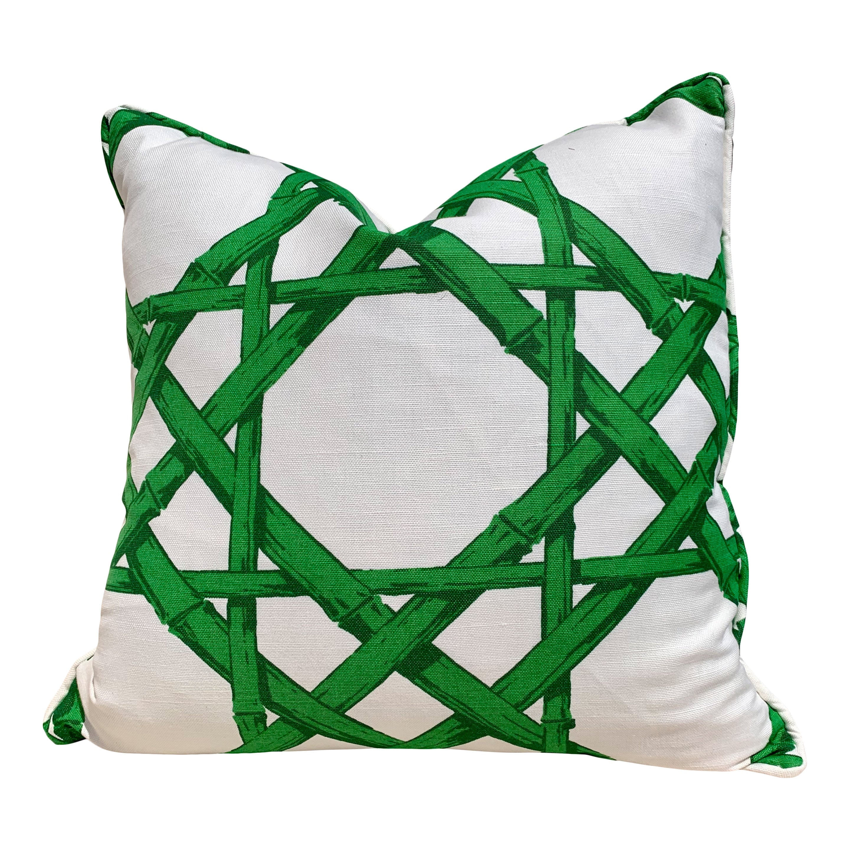 Kelly Green Thibaut Cyrus Cane Pillow Cover, Accent Pillow Throw, Decorative Cushion Cover, Lumbar Pillow, Designer Pillow