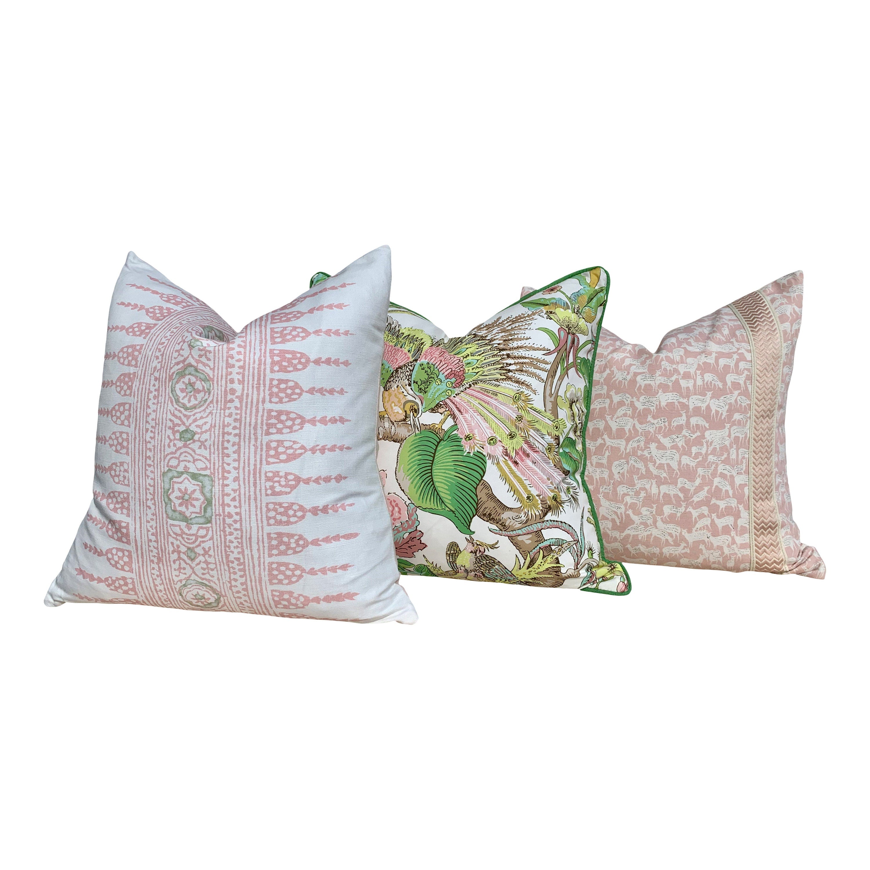 Thibaut Javanese Stripe Pillow Blush Pink. Lumbar Striped Pillow // Long Lumbar Pillow // Euro Sham 26"X26"// Blush Striped Pillow