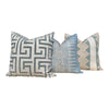 Thibaut Javanese Stripe Pillow Aqua Blue. Long Lumbar Pillow, Spa Blue Pillow, Designer Fabric Pillow, Euro Sham Cushion, Striped Pillow