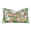 Load image into Gallery viewer, Schumacher Cranley Garden Green Pillow. Chinoiserie Green Pillow, Green Pink Pillow, Euro sham Cushion, Exotic Bird Accent Cushion Cover