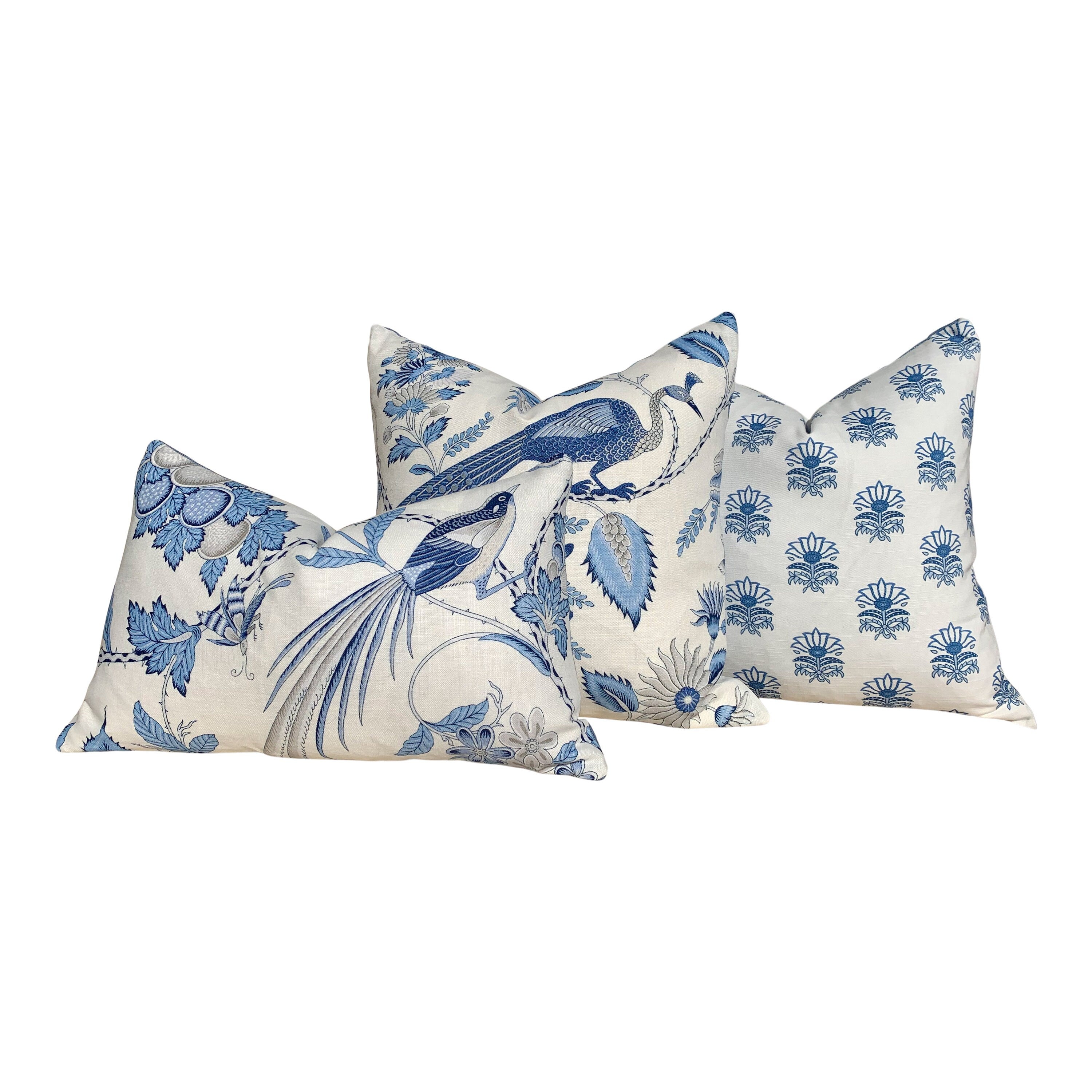 Designer Milford Pillow in Blue. Accent Pillow Cover, Decorative Pillow, Designer Cushion Cover, Euro Pillow Cover, throw cushion